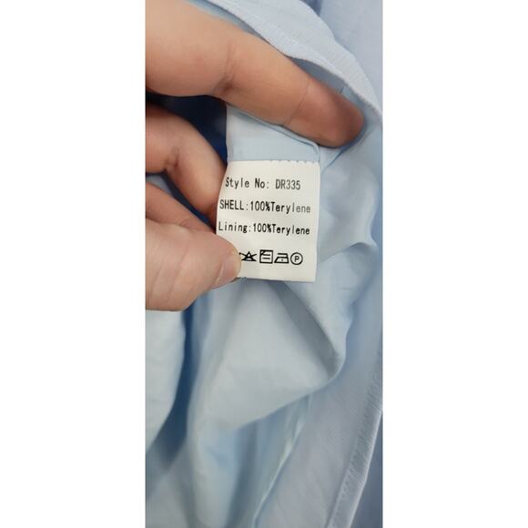 Tie Back Square Neck Short Puff Sleeve Summer Dress A-Line Size Small - Picture 7 of 7